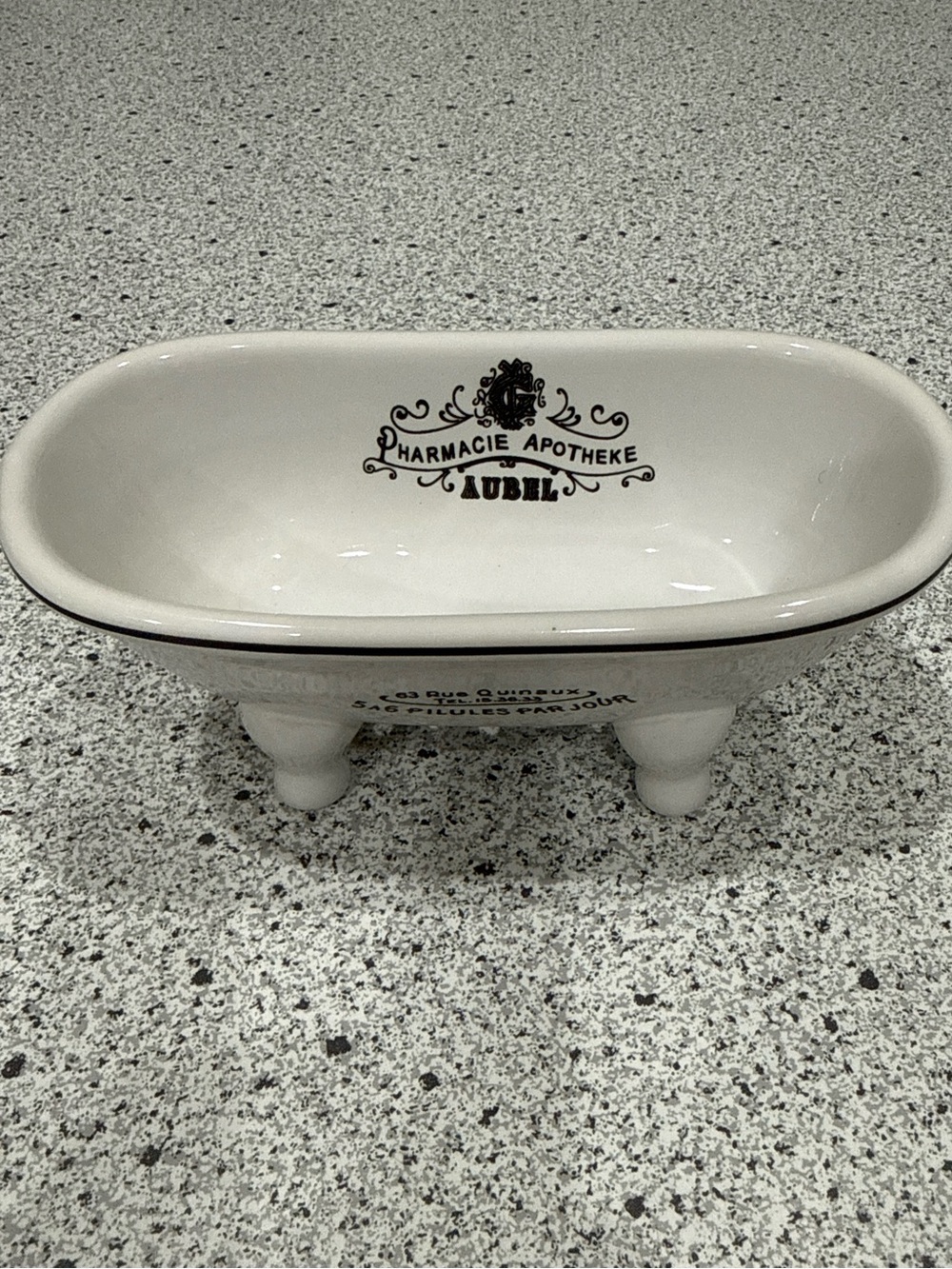 White Ceramic Footed Vanity Tray